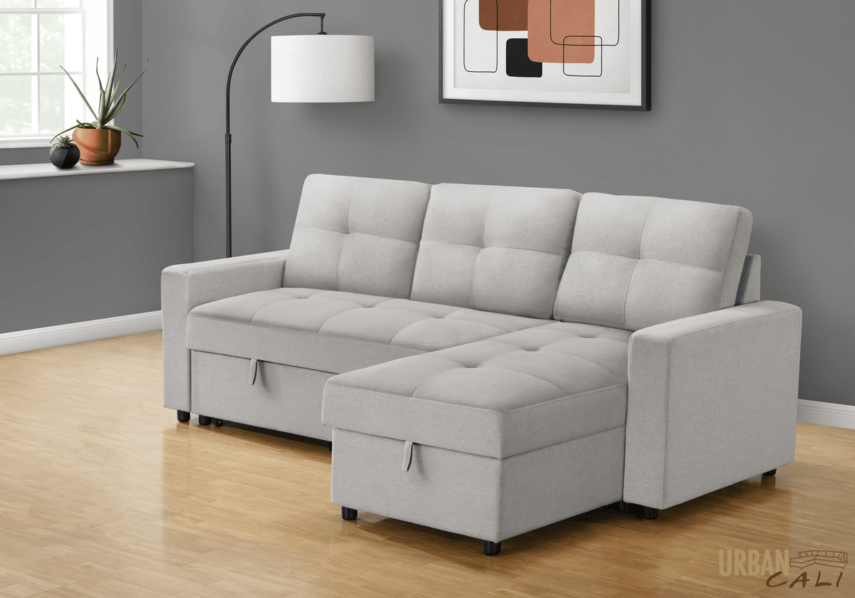 Urban Cali Venice 89.5" Wide Sleeper Sectional Sofa Bed with Reversible Storage Chaise, image 28