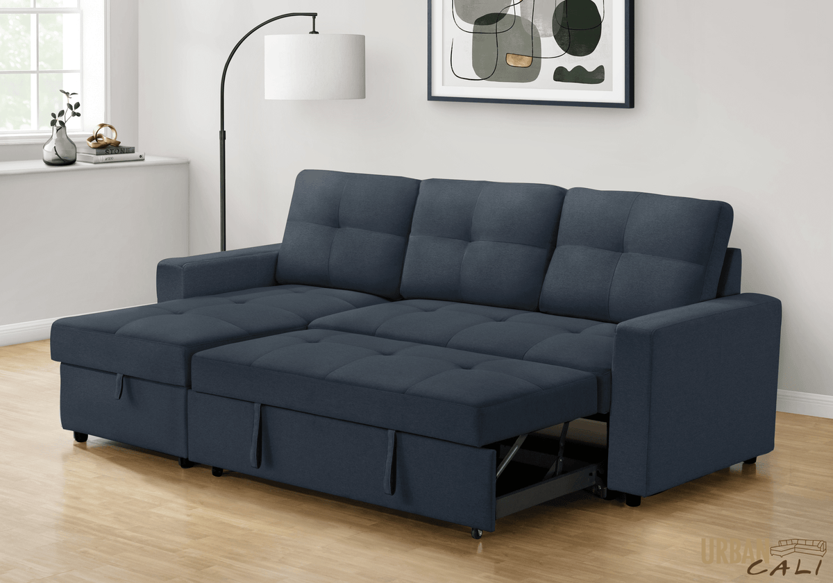 Urban Cali Venice 89.5" Wide Sleeper Sectional Sofa Bed with Reversible Storage Chaise, image 21