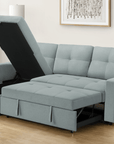Urban Cali Venice 89.5" Wide Sleeper Sectional Sofa Bed with Reversible Storage Chaise, image 6