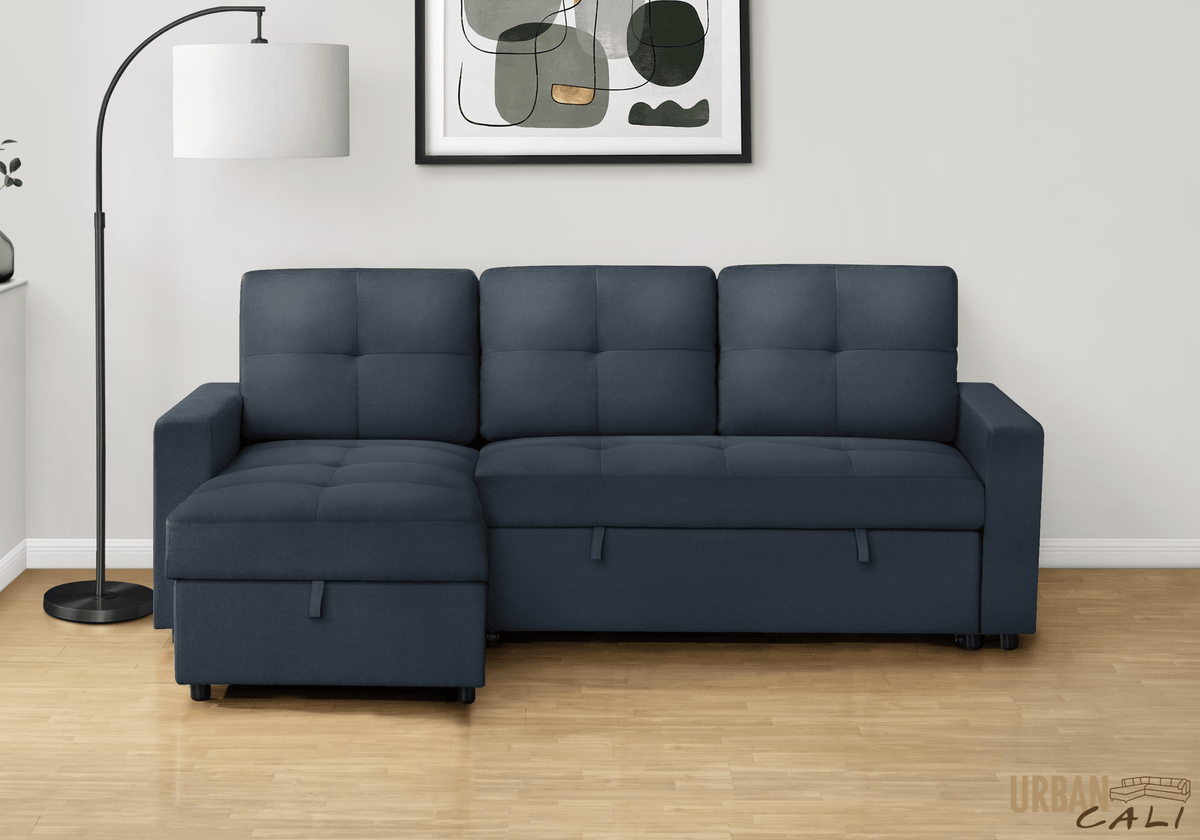 Urban Cali Venice 89.5" Wide Sleeper Sectional Sofa Bed with Reversible Storage Chaise, image 24