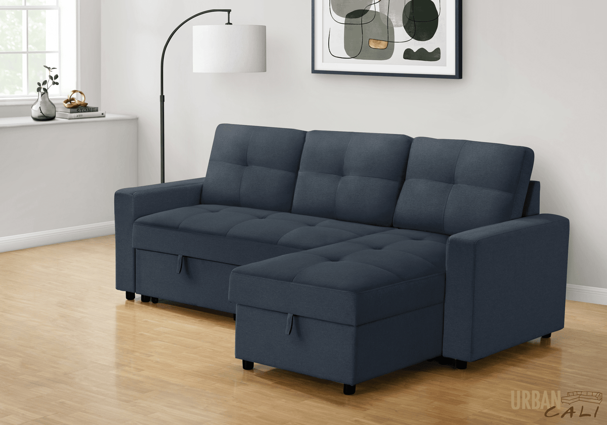 Urban Cali Venice 89.5" Wide Sleeper Sectional Sofa Bed with Reversible Storage Chaise, image 23