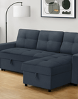 Urban Cali Venice 89.5" Wide Sleeper Sectional Sofa Bed with Reversible Storage Chaise, image 23