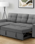 Urban Cali Venice 89.5" Wide Sleeper Sectional Sofa Bed with Reversible Storage Chaise, image 17