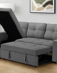 Urban Cali Venice 89.5" Wide Sleeper Sectional Sofa Bed with Reversible Storage Chaise, image 16
