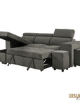 Urban Cali Sonoma 103.5" Wide Sleeper Sectional Sofa Bed with Reversible Storage Chaise and 2 Stools, image 11