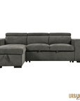 Urban Cali Sonoma 103.5" Wide Sleeper Sectional Sofa Bed with Reversible Storage Chaise and 2 Stools, image 7