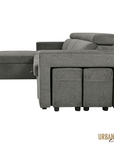 Urban Cali Sonoma 103.5" Wide Sleeper Sectional Sofa Bed with Reversible Storage Chaise and 2 Stools, image 13