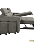 Urban Cali Sonoma 103.5" Wide Sleeper Sectional Sofa Bed with Reversible Storage Chaise and 2 Stools, image 23