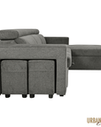 Urban Cali Sonoma 103.5" Wide Sleeper Sectional Sofa Bed with Reversible Storage Chaise and 2 Stools, image 24