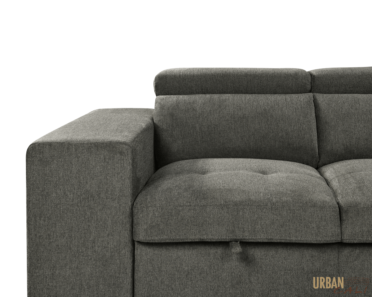 Urban Cali Sonoma 103.5" Wide Sleeper Sectional Sofa Bed with Reversible Storage Chaise and 2 Stools, image 19
