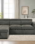 Urban Cali Sonoma 103.5" Wide Sleeper Sectional Sofa Bed with Reversible Storage Chaise and 2 Stools, image 6