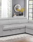 Urban Cali Sonoma 103.5" Wide Sleeper Sectional Sofa Bed with Reversible Storage Chaise and 2 Stools, image 32
