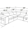 Urban Cali Pasadena 104.5" Wide Large Sleeper Sectional Sofa Bed with Storage Ottoman and 2 Stools, image 64
