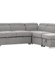 Urban Cali Pasadena 104.5" Wide Large Sleeper Sectional Sofa Bed with Storage Ottoman and 2 Stools, image 46