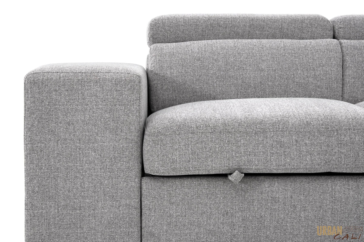 Urban Cali Pasadena 104.5" Wide Large Sleeper Sectional Sofa Bed with Storage Ottoman and 2 Stools, image 56