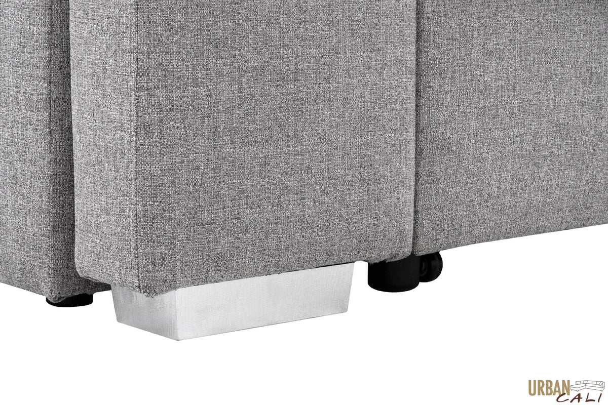 Urban Cali Pasadena 104.5" Wide Large Sleeper Sectional Sofa Bed with Storage Ottoman and 2 Stools, image 61