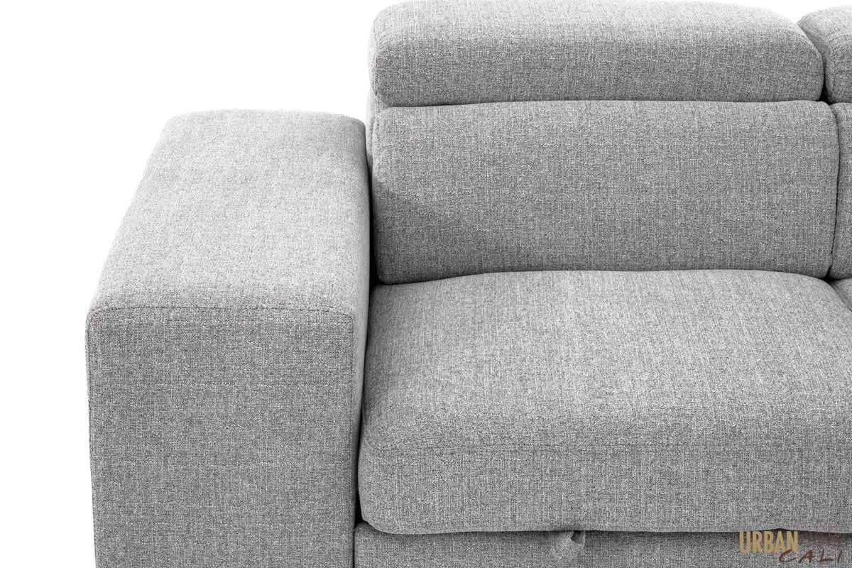 Urban Cali Pasadena 104.5" Wide Large Sleeper Sectional Sofa Bed with Storage Ottoman and 2 Stools, image 57