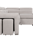 Urban Cali Pasadena 104.5" Wide Large Sleeper Sectional Sofa Bed with Storage Ottoman and 2 Stools, image 36
