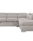 Urban Cali Pasadena 104.5" Wide Large Sleeper Sectional Sofa Bed with Storage Ottoman and 2 Stools, image 34
