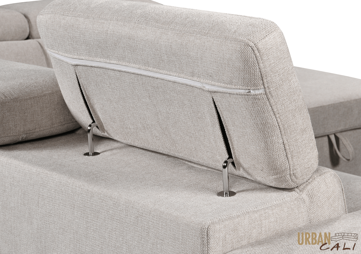 Urban Cali Pasadena 104.5" Wide Large Sleeper Sectional Sofa Bed with Storage Ottoman and 2 Stools, image 39