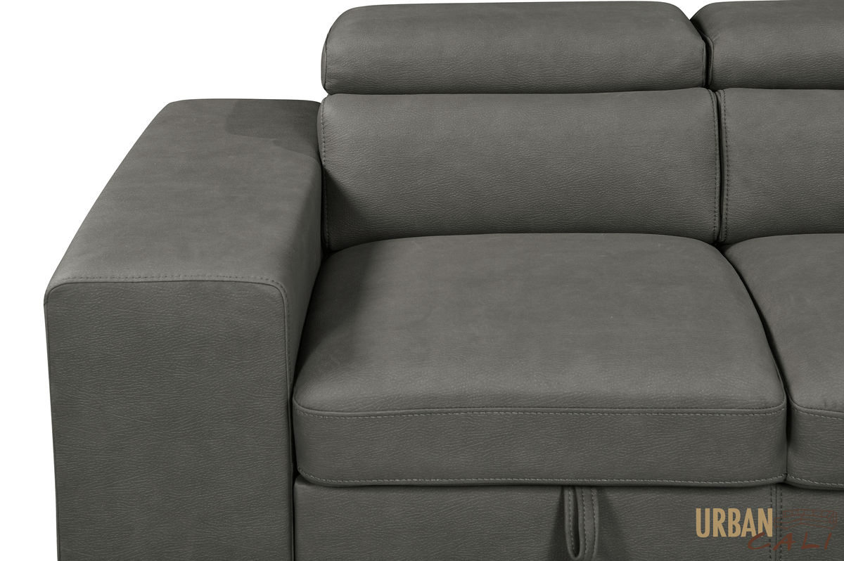 Urban Cali Pasadena 104.5" Wide Large Sleeper Sectional Sofa Bed with Storage Ottoman and 2 Stools, image 25