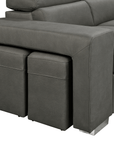 Urban Cali Pasadena 104.5" Wide Large Sleeper Sectional Sofa Bed with Storage Ottoman and 2 Stools, image 26
