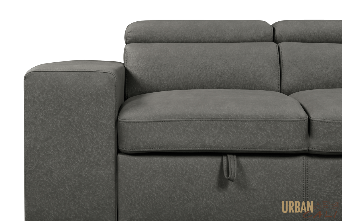 Urban Cali Pasadena 104.5" Wide Large Sleeper Sectional Sofa Bed with Storage Ottoman and 2 Stools, image 24