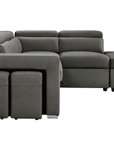Urban Cali Pasadena 104.5" Wide Large Sleeper Sectional Sofa Bed with Storage Ottoman and 2 Stools, image 21