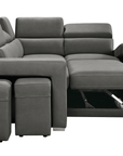 Urban Cali Pasadena 104.5" Wide Large Sleeper Sectional Sofa Bed with Storage Ottoman and 2 Stools, image 20