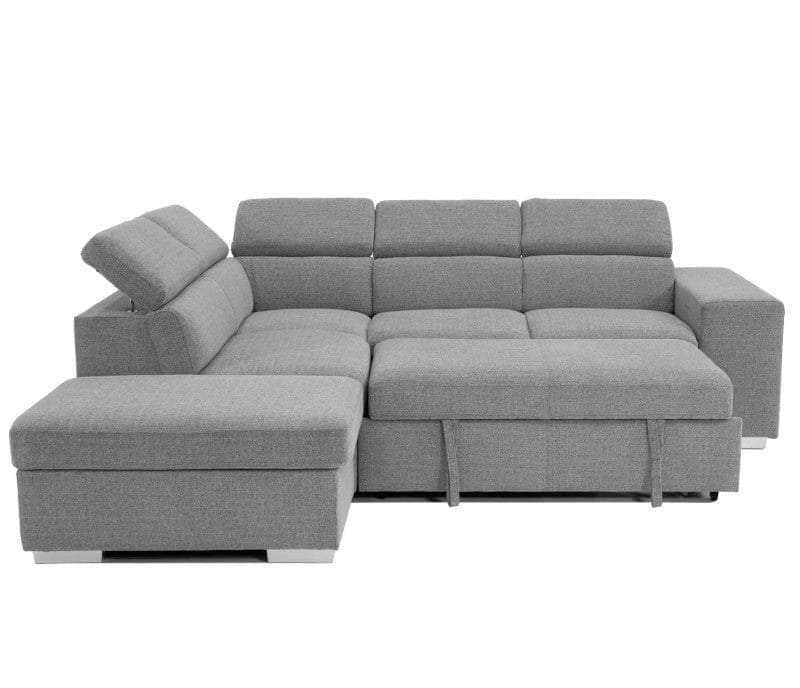 Urban Cali Pasadena 104.5" Wide Large Sleeper Sectional Sofa Bed with Storage Ottoman and 2 Stools, image 54